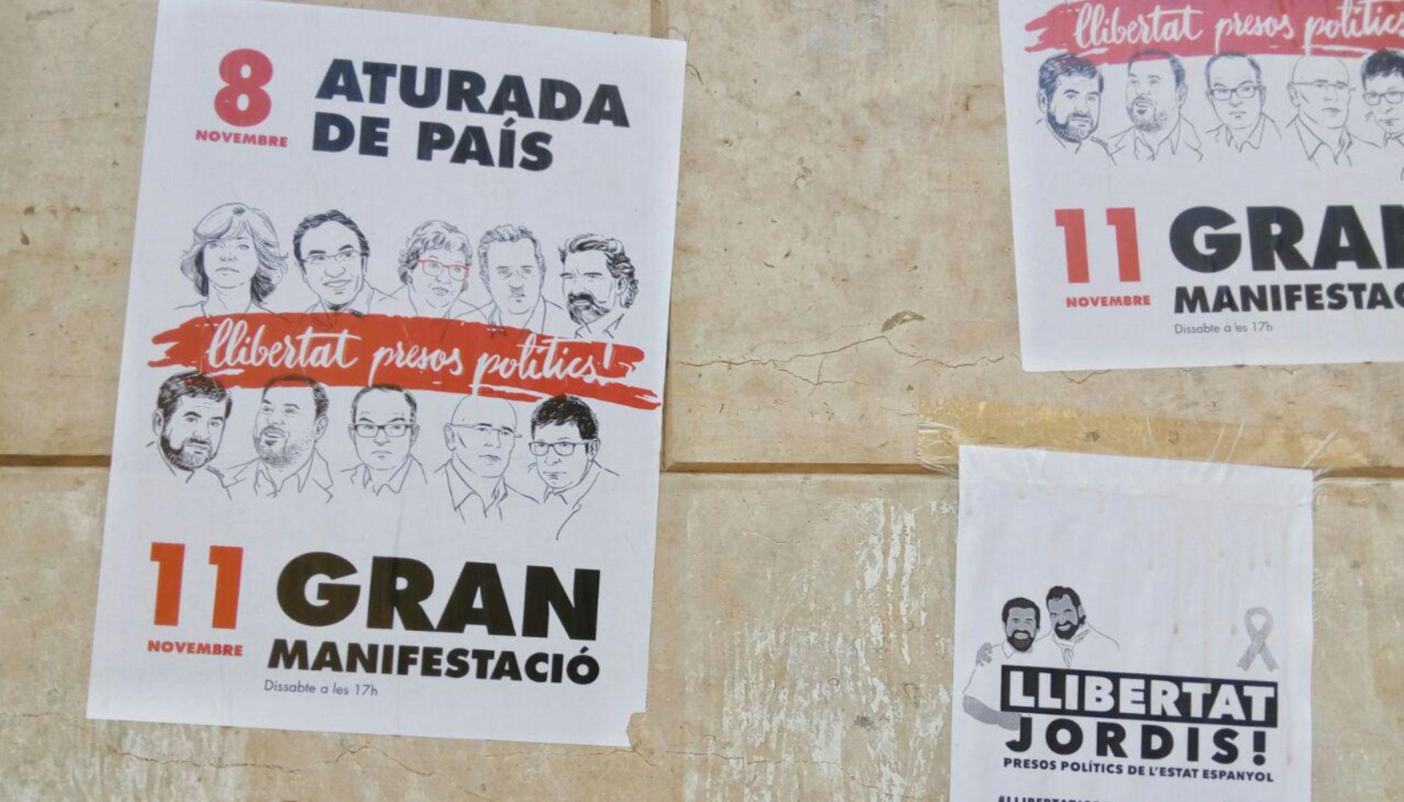 Carteles huelga Barcelona 11 de noviembre 2017